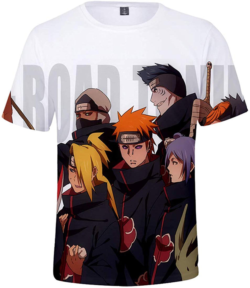 Unisex Novelty Tee Tops 3D Printed with The Japanese Anime Naruto T Shirts for Men Women Group