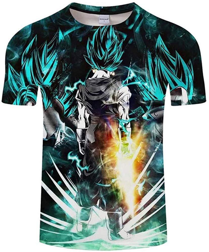 Goku Vegeta DBZ Dragon Ball Super Saiyan Shirt for Men Kid Adult Teen,Last Anime 3D Print Short Sleeve T Shirt Goku 1