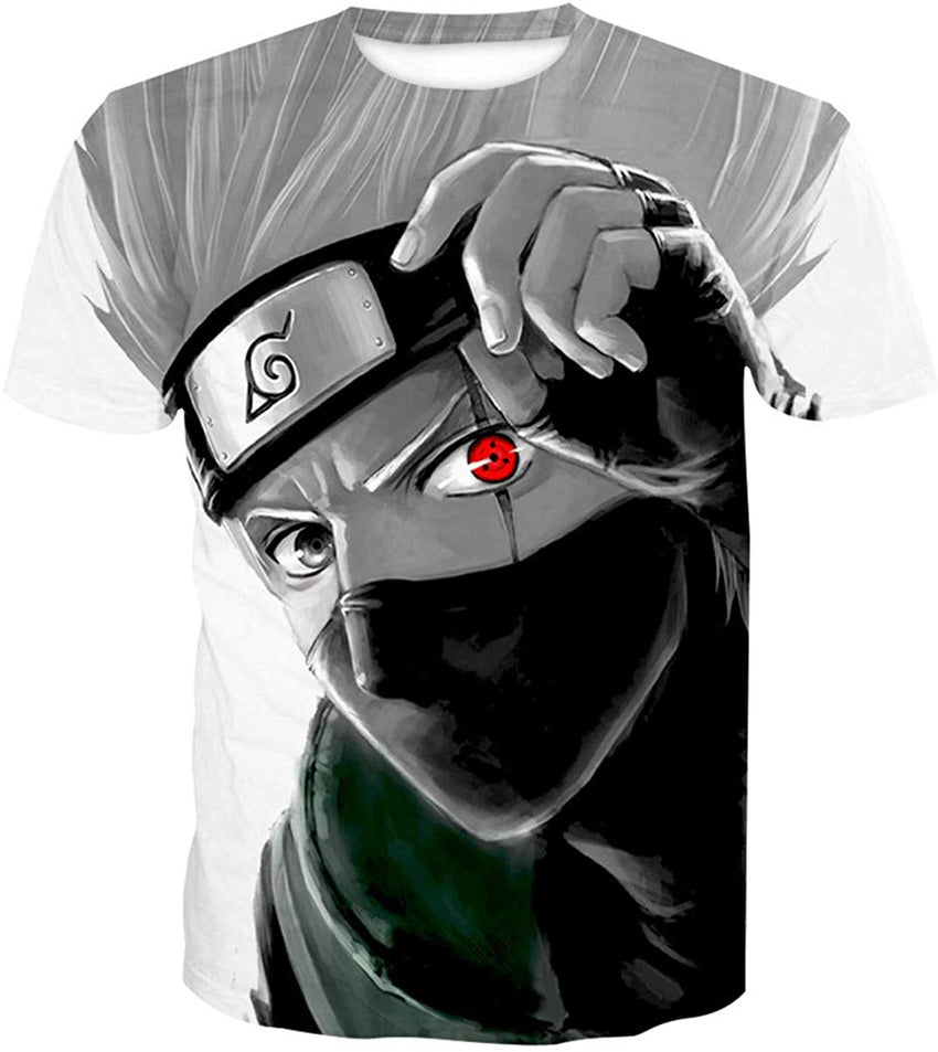 Men Naruto 3D Print Short Sleeve Pullover Regular Fit T Shirt Color 9