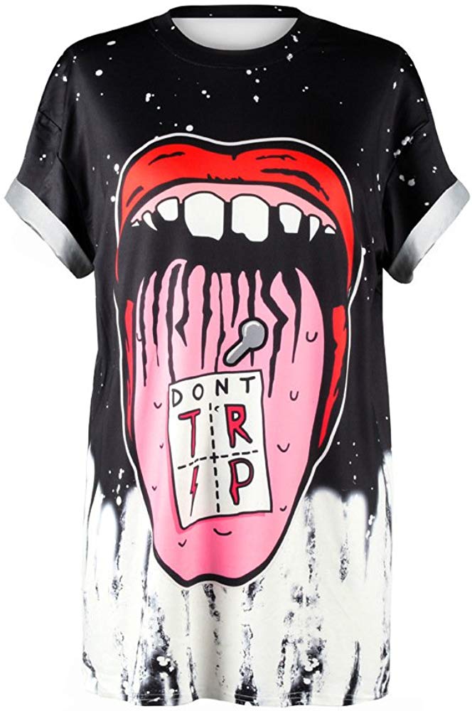 Street Style UFO Alien 3D Digital Print T Shirt Mouth