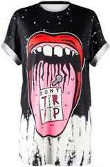 Street Style UFO Alien 3D Digital Print T Shirt Mouth