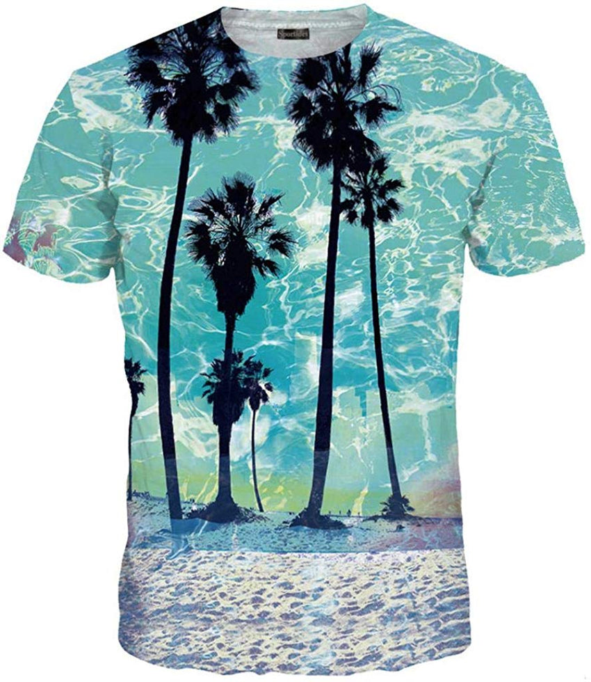 Unisex Men Women Casual 3D Printed Short Sleeves Couple T Shirt Tee LYT046 Lyt060 blue