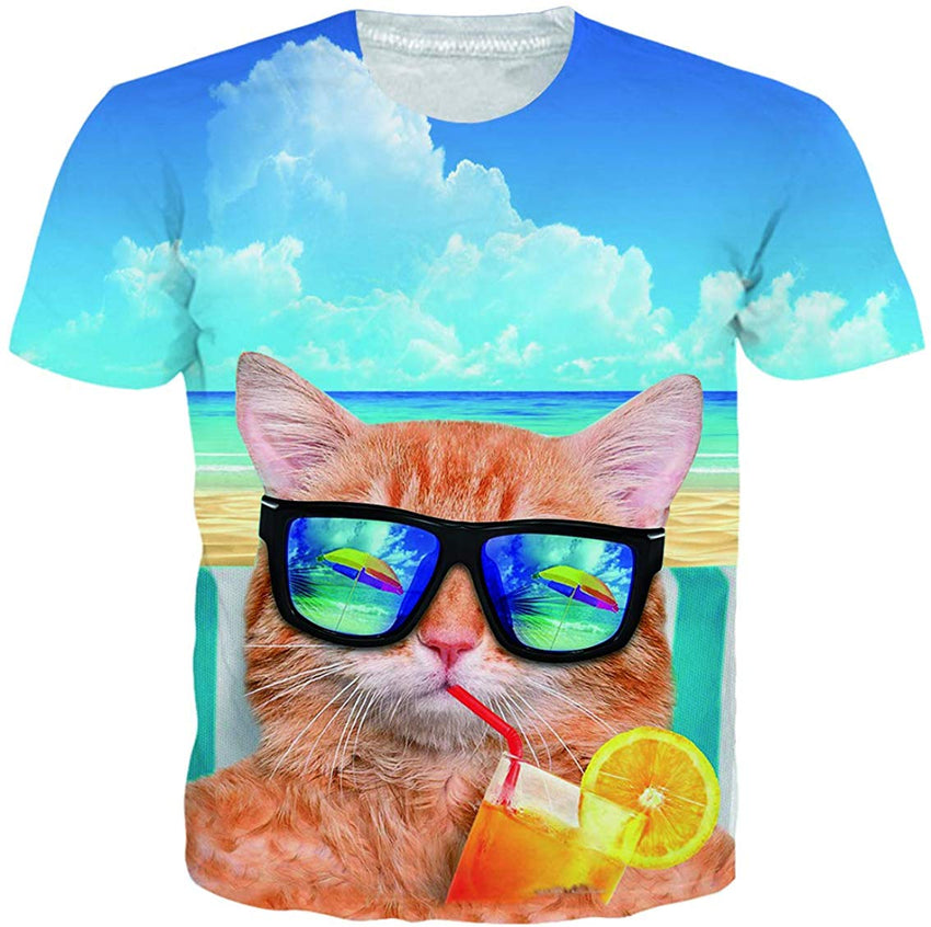 Unisex Personalized Novelty 3D Printed T Shirts Short Sleeve Tops Tees Beach 2