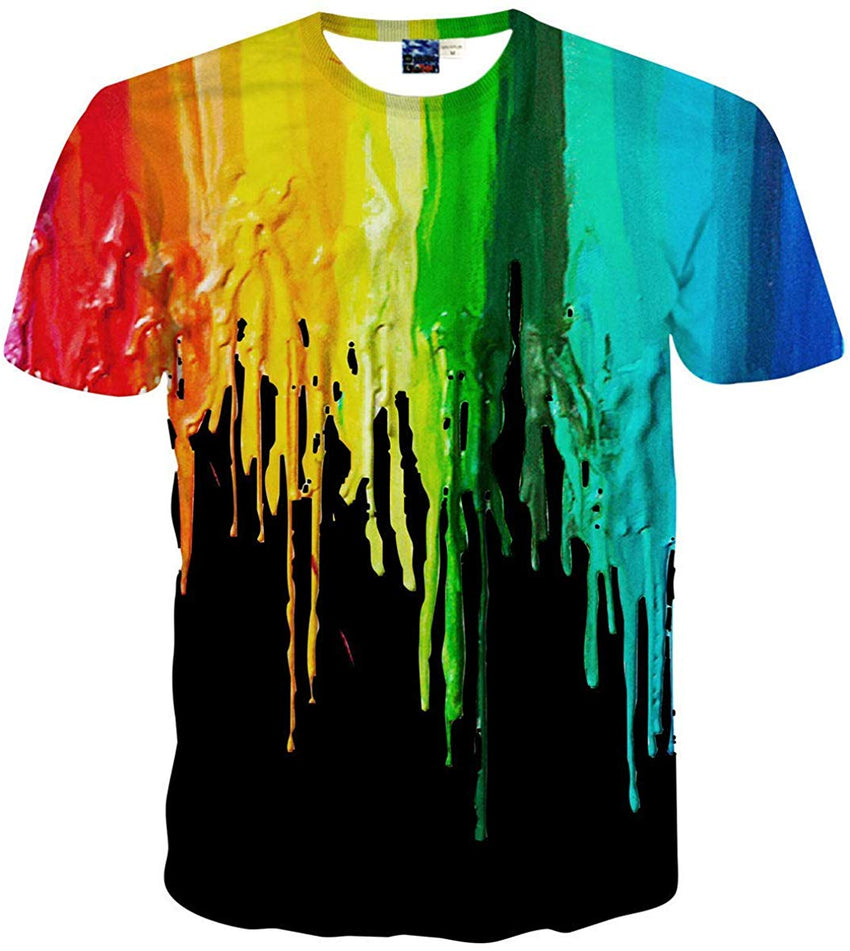Unisex 3D Novelty Tshirts Men Graphic Funny Tees Printed Crewneck Short Sleeve Summer Top T Shirts Ink Graphic