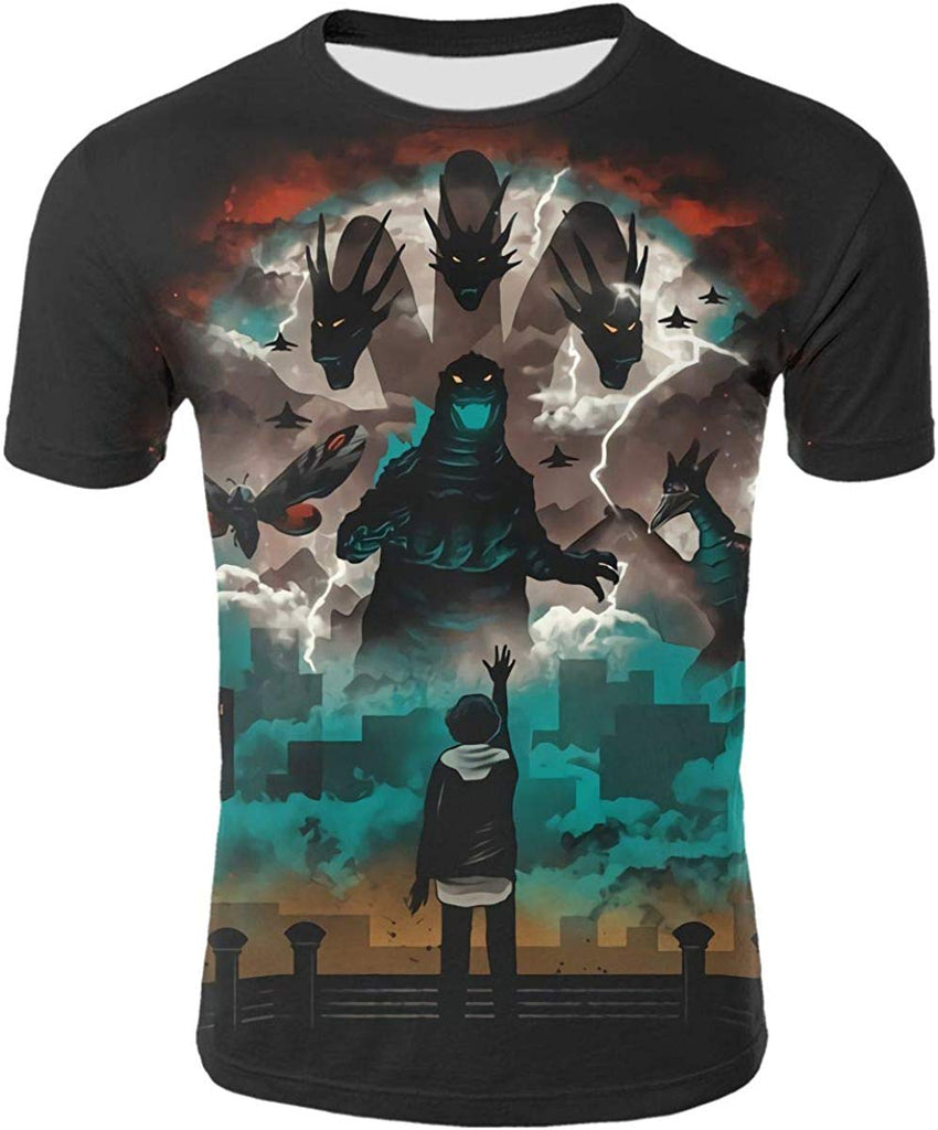 God Zilla 2 King Of The Monsters Mens Boys Girls 3D Printed s Tshirts Godz23