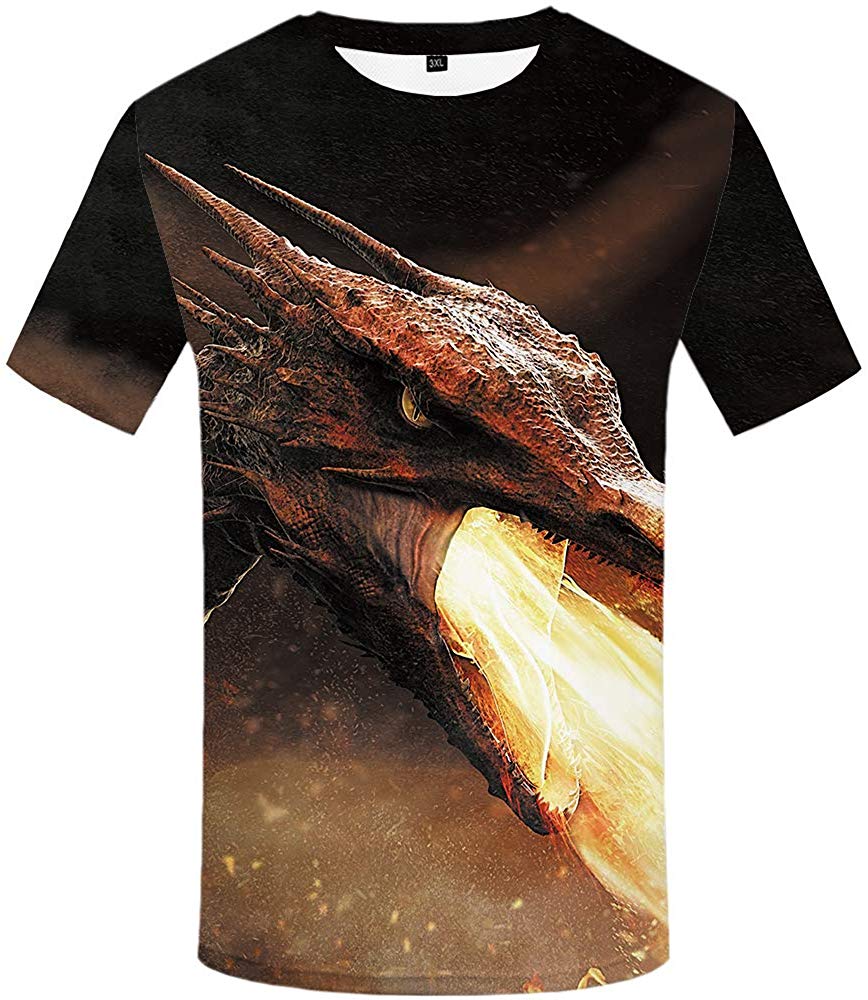 Unisex 3D Printing Graphics Wolf Shirt for Men Animal T Shirt Skull Shirts Dragon T Shirts