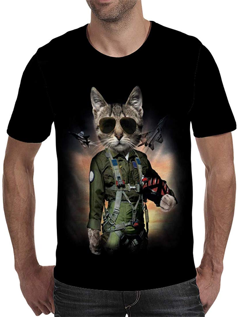 Unisex 3D Printed Tie Dye Creative Funny Summer Casual Short Sleeve T Shirts Tees T01388
