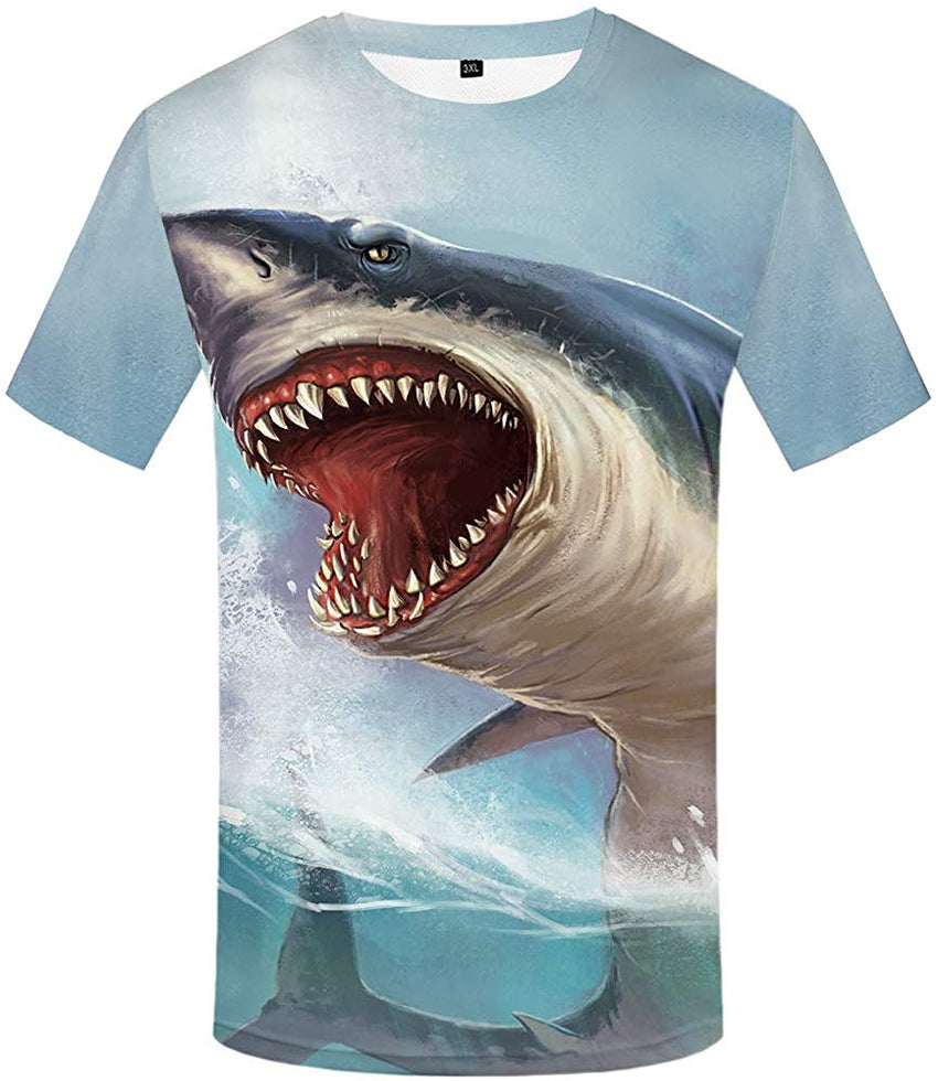 Unisex 3D Printing Graphics Wolf Shirt for Men Animal T Shirt Skull Shirts Shark T shirt