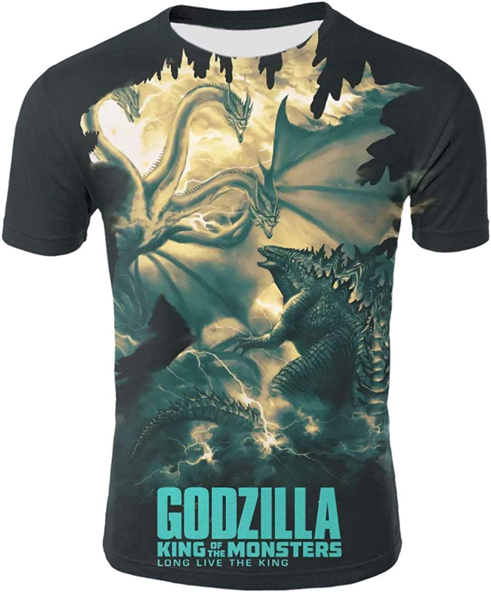 God Zilla 2 King Of The Monsters Mens Boys Girls 3D Printed s Tshirts Godz37