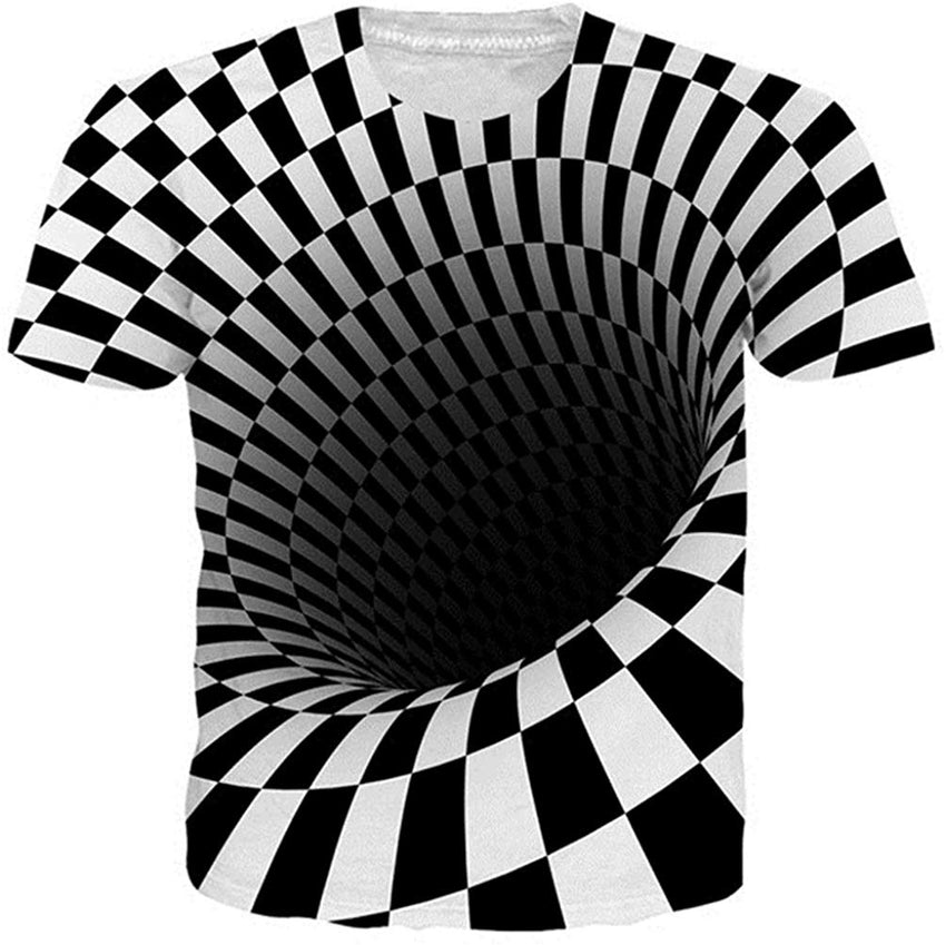 Men Women 3D Novelty Graphic T Shirts Short Sleeve Crewneck Tie Dye Tee Tops for Casual Illusion