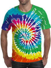 Unisex 3D Printed Tie Dye Creative Funny Summer Casual Short Sleeve T Shirts Tees T03318