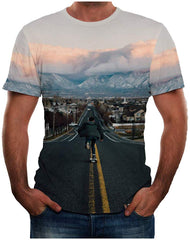 Men Summer New Full 3D Printed T Shirt Plus Size S 3XL Cool Printing Top Blouse 04 Blue