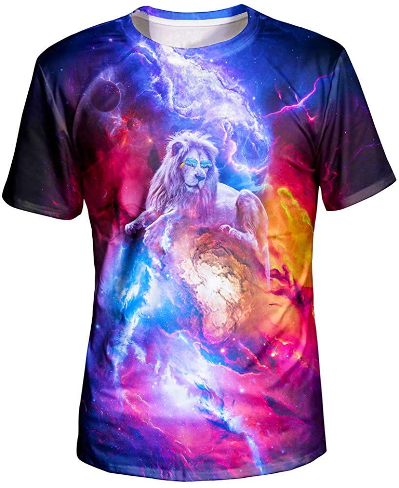 Unisex 3D Graphic T Shirt Colorful Design Short Sleeve Crewneck Digital Tee for Young Design8