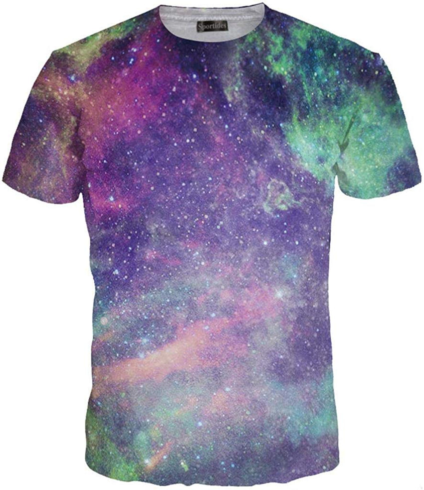 Unisex Men Women Realistic 3D Digital Print Couples Short Sleeve T Shirts Casual Tees LYT041 Lyt089 purple