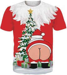 Unisex 3D Creative Print Short Sleeve T Shirt Casual Graphic Tees Christmas C
