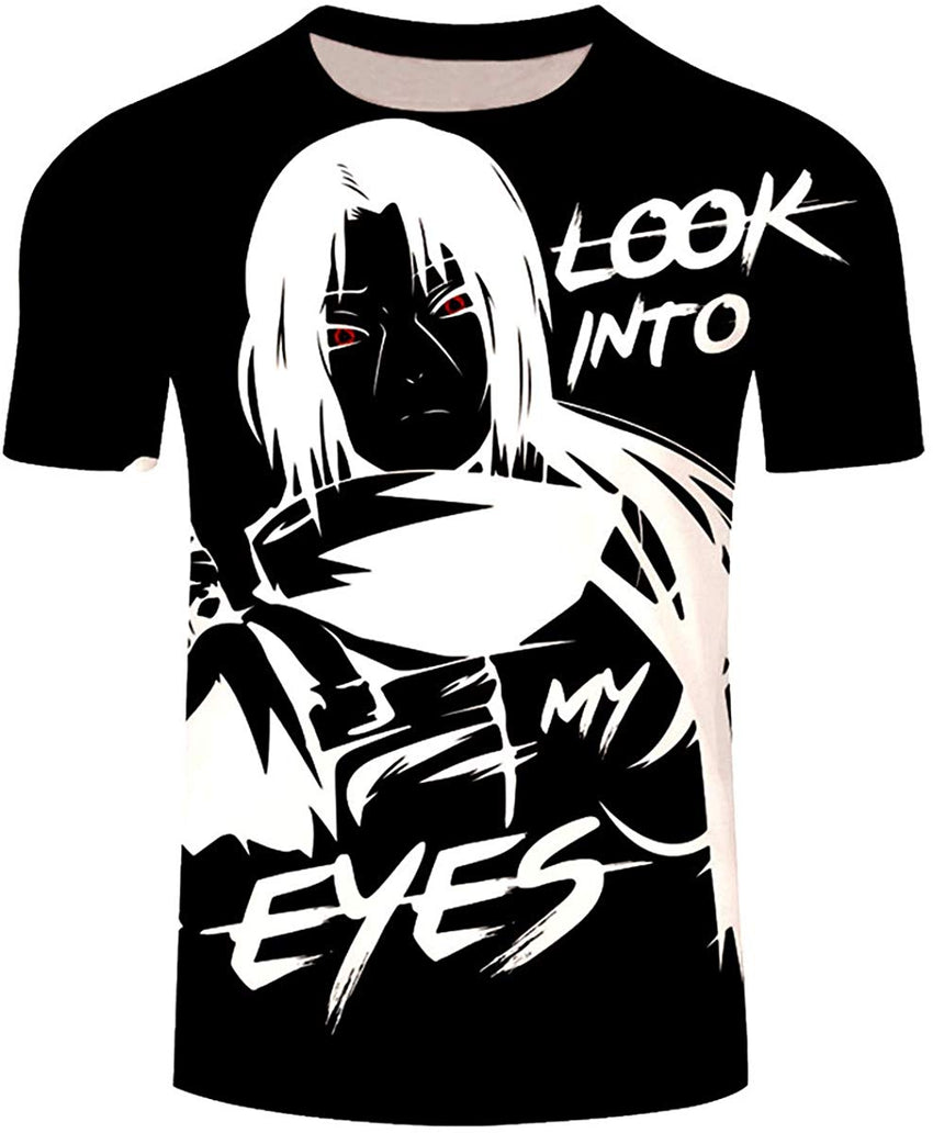 Men Naruto 3D Print Short Sleeve Pullover Regular Fit T Shirt Color 30