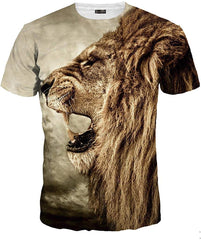 Unisex Men Women Casual 3D Printed Short Sleeves Couple T Shirt Tee LYT091 Lyt107 brown