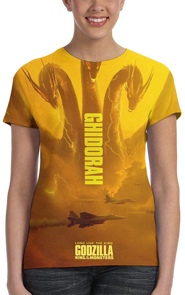 Womens God Zilla 2 King of Monsters 3D Printed Short Sleeves Shirt Godzi39
