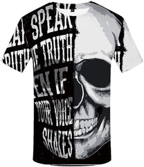 Unisex 3D Printed Creative Graphic Short Sleeved Soft T Shirt for Men Tee Skull Tshirts
