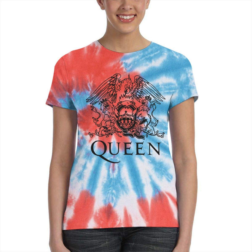 Freddie Mercury Queen Rock Band Women's 3D Tie Dye T Shirt Bohemian Rhapsody T Shirt Black2