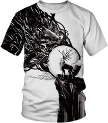 Unisex T Shirt 3D Pattern Print Novelty Short Sleeve Sports Fitness Summer Tee Elk b