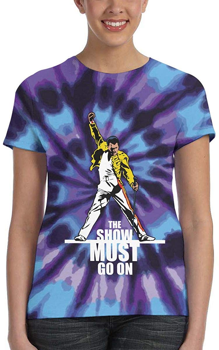 Freddie Mercury Queen Rock Band Women's 3D Tie Dye T Shirt Bohemian Rhapsody T Shirt Tie Dye 8