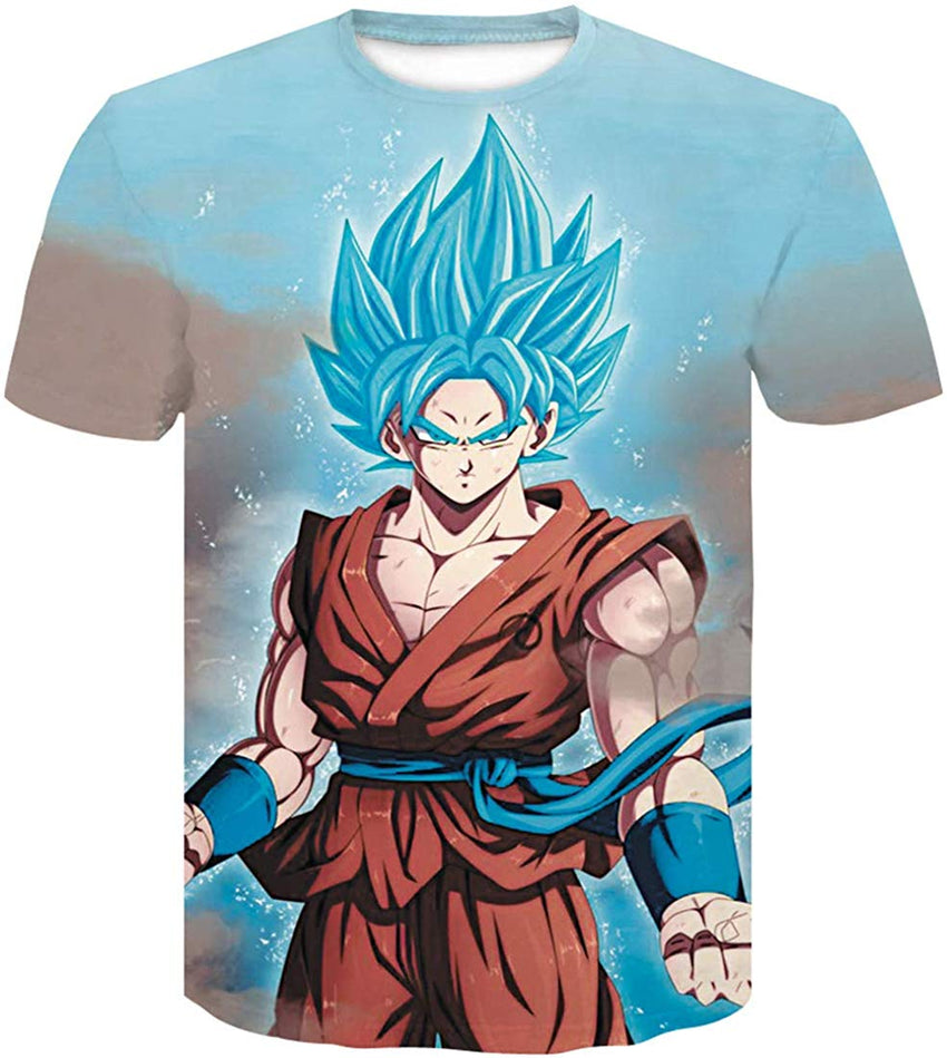 Men's Novelty T Shirts 3D Printing Tee Tops with Dragon Ball Beach Soldier