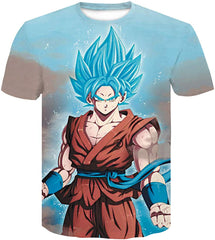 Men's Novelty T Shirts 3D Printing Tee Tops with Dragon Ball Beach Soldier