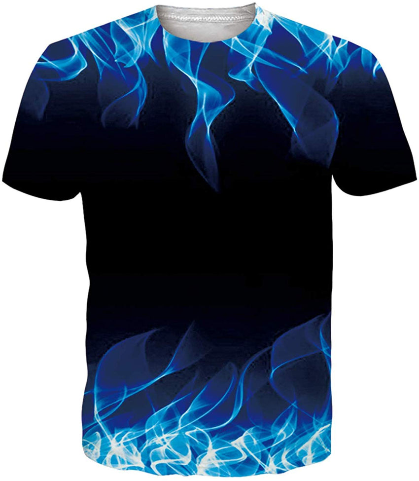 Unisex 3D Printed Pattern Short Sleeve T Sleeve Cool Graphic Tees Top Fire Flame