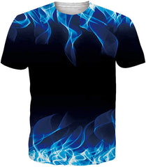Unisex 3D Printed Pattern Short Sleeve T Sleeve Cool Graphic Tees Top Fire Flame