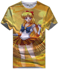 Women Sailor Moon 3D Graphic T Shirt Casual Top Sailor Venus