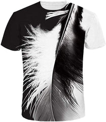 Sanatty Unisex Womens Mens Summer T Shirts Graphic 3D Galaxy T Shirts Tops Couple Tees Feather