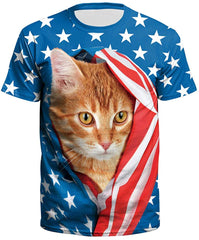 New USA Flag T Shirt Men Sexy 3D T Shirt Print Striped T Shirt Summer Tops Tees Blue