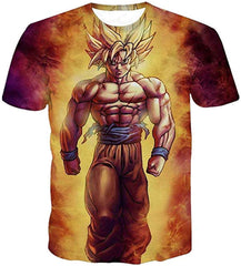Men Dragon Ball 3D Print Short Sleeve Pullover Regular Fit T Shirt Color 1