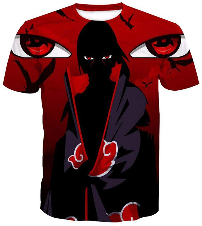 Men Naruto 3D Print Short Sleeve Pullover Regular Fit T Shirt Color 17