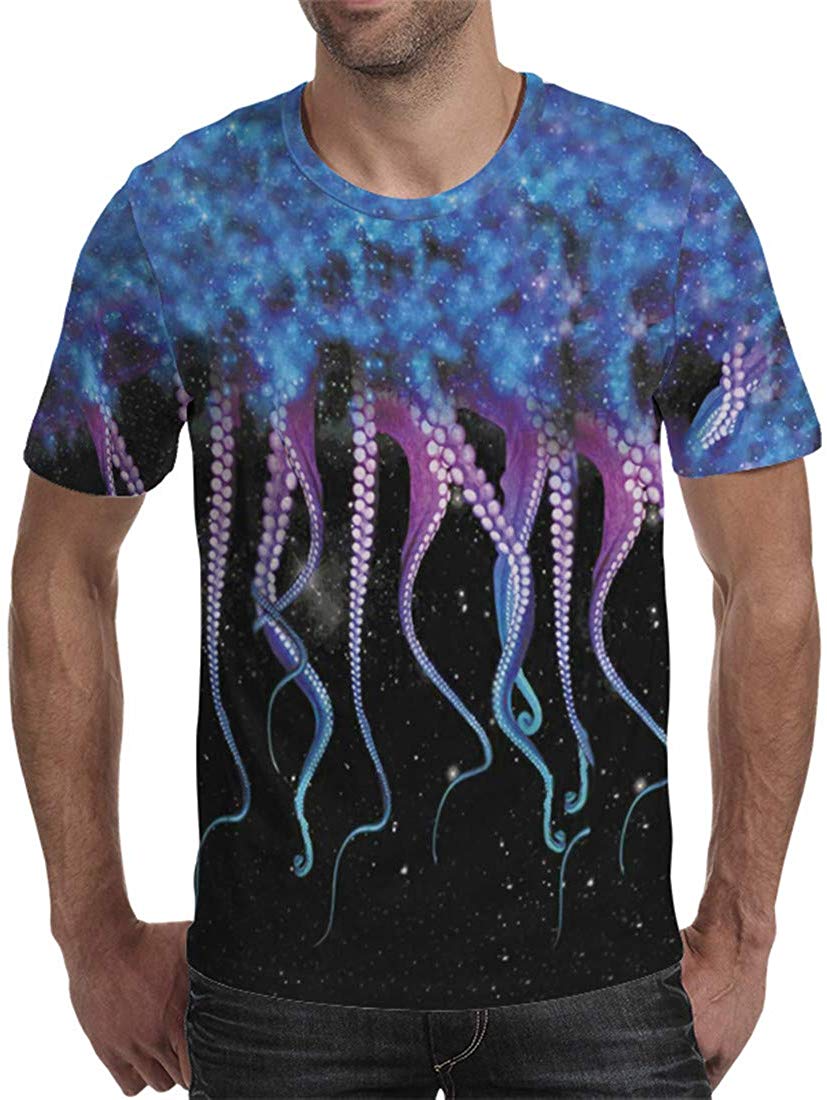 Unisex 3D Printed Tie Dye Creative Funny Summer Casual Short Sleeve T Shirts Tees T03323