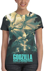 Womens God Zilla 2 King of Monsters 3D Printed Short Sleeves Shirt Godzi26