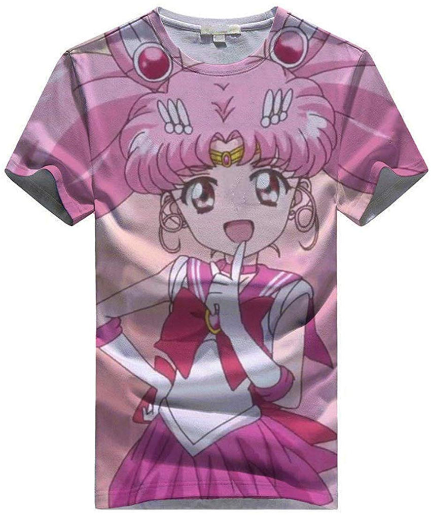 Women Sailor Moon 3D Graphic T Shirt Casual Top Sailor Chibi Moon1
