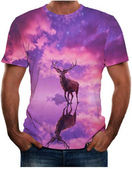 Men Summer New Full 3D Printed T Shirt Plus Size S 3XL Cool Printing Top Blouse Purple