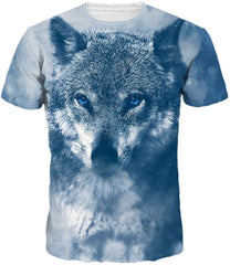 Unisex 3D Wolf T Shirts Couples Summer Short Sleeve T Shirts Casual Tees Direwolf