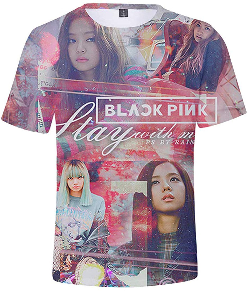 Kpop Printing T Shirt Jisoo Jennie Rose Lisa Jisoo Shirt Tee For Womens Mens Blackpink D