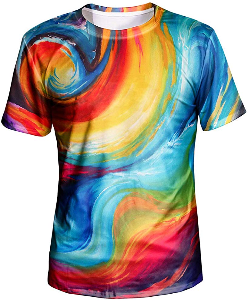 Unisex 3D Graphic T Shirt Colorful Design Short Sleeve Crewneck Digital Tee for Young Design5
