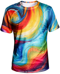 Unisex 3D Graphic T Shirt Colorful Design Short Sleeve Crewneck Digital Tee for Young Design5