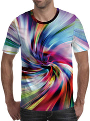 Unisex 3D Printed Tie Dye Creative Funny Summer Casual Short Sleeve T Shirts Tees T03301