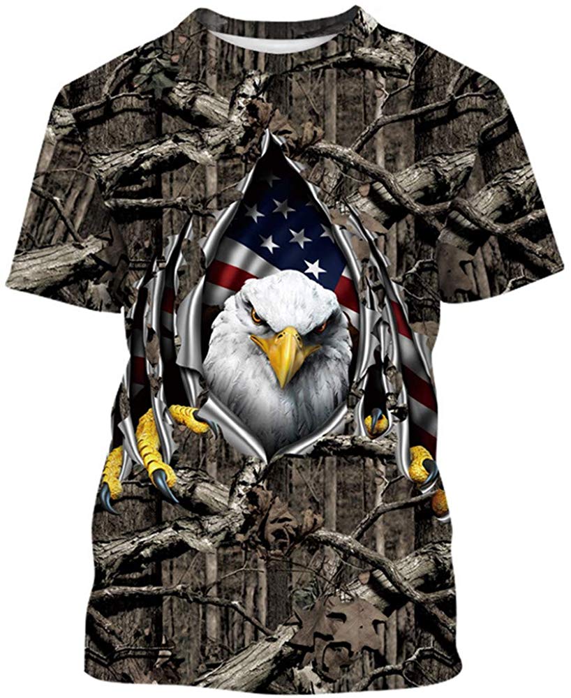Unisex 3D Print Short Sleeve T Shirt Fashion Couple Tees Patriotic Release