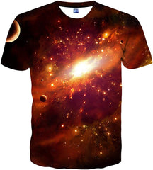 Unisex 3D Print Tshirts Short Sleeve Cool Graphic Tees for Women Men Style orange