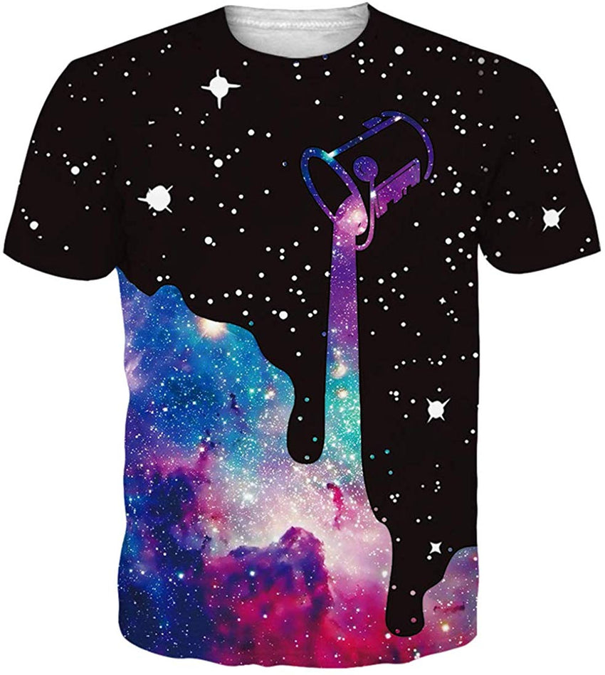 Unisex 3D Printed Summer Casual Short Sleeve T Shirts Top Tees S XXL A pour Galaxy