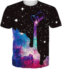 Unisex 3D Printed Summer Casual Short Sleeve T Shirts Top Tees S XXL A pour Galaxy