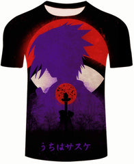 Men Naruto 3D Print Short Sleeve Pullover Regular Fit T Shirt Color 29