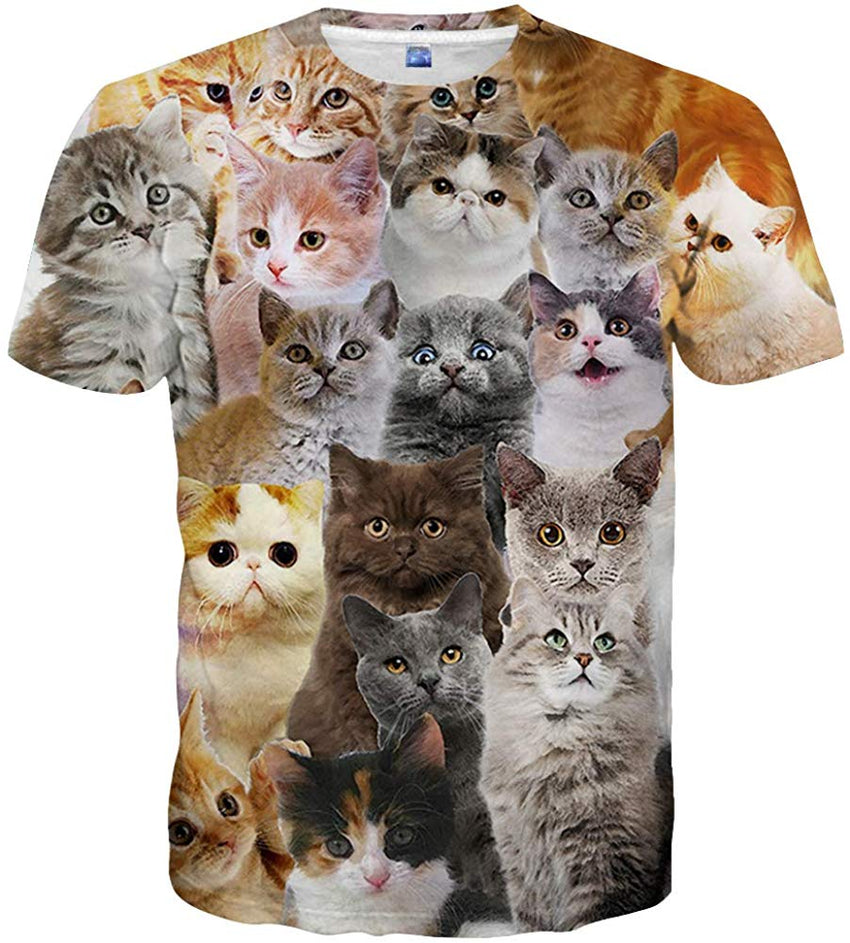 Unisex Casual 3D Print Short Sleeve T Shirt Tees Multi color 53